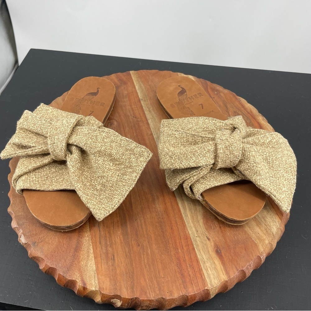 Brother‎ Vellies burkina natural burlap leather sandals size 7